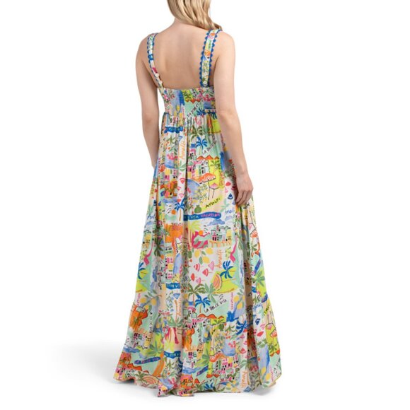 WHITE CLOSET Multi Palm Print Maxi Dress - Picture 2 of 2